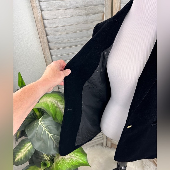 J Crew NWOT Vivenne Black Velvet Blazer Fitted Tailored Jacket Size 2 Classic - Picture 9 of 10